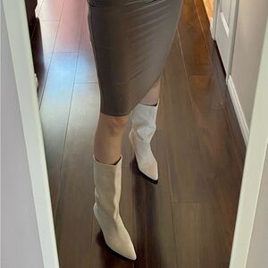 PrettyLittleThing Slinky Midi Skirt in Mocha